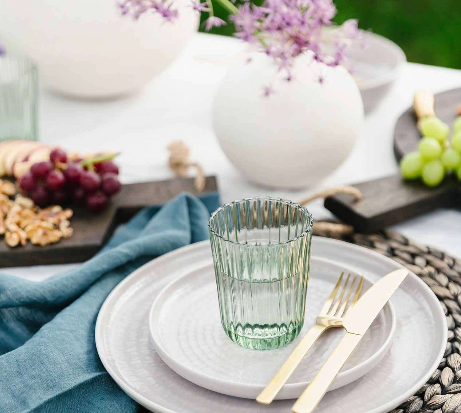 S&P Glas 26cl groen Blossom - set/4