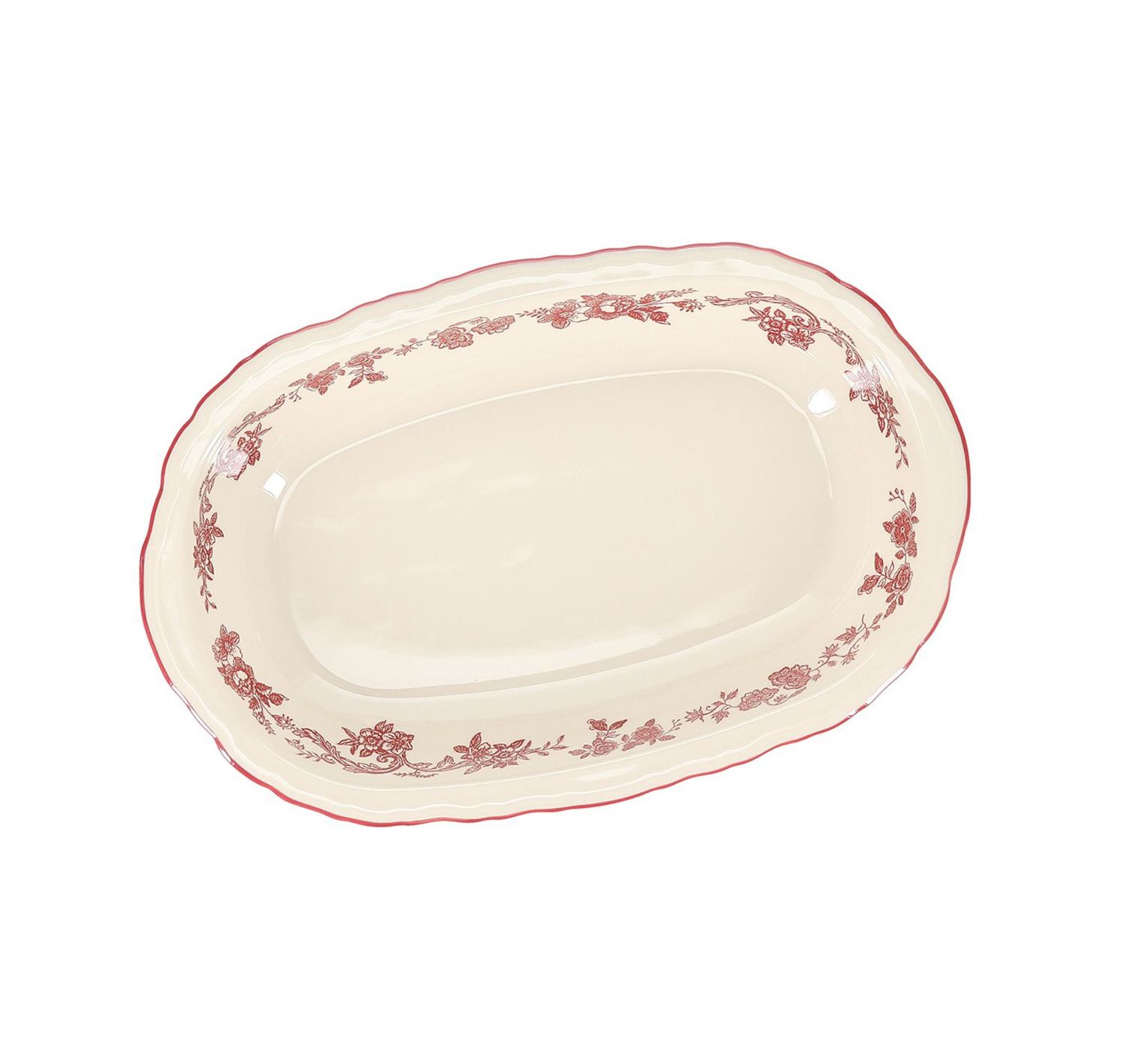 S&P Serveerschaal 31,5x21xH5,5cm ovaal burgundy Cyril