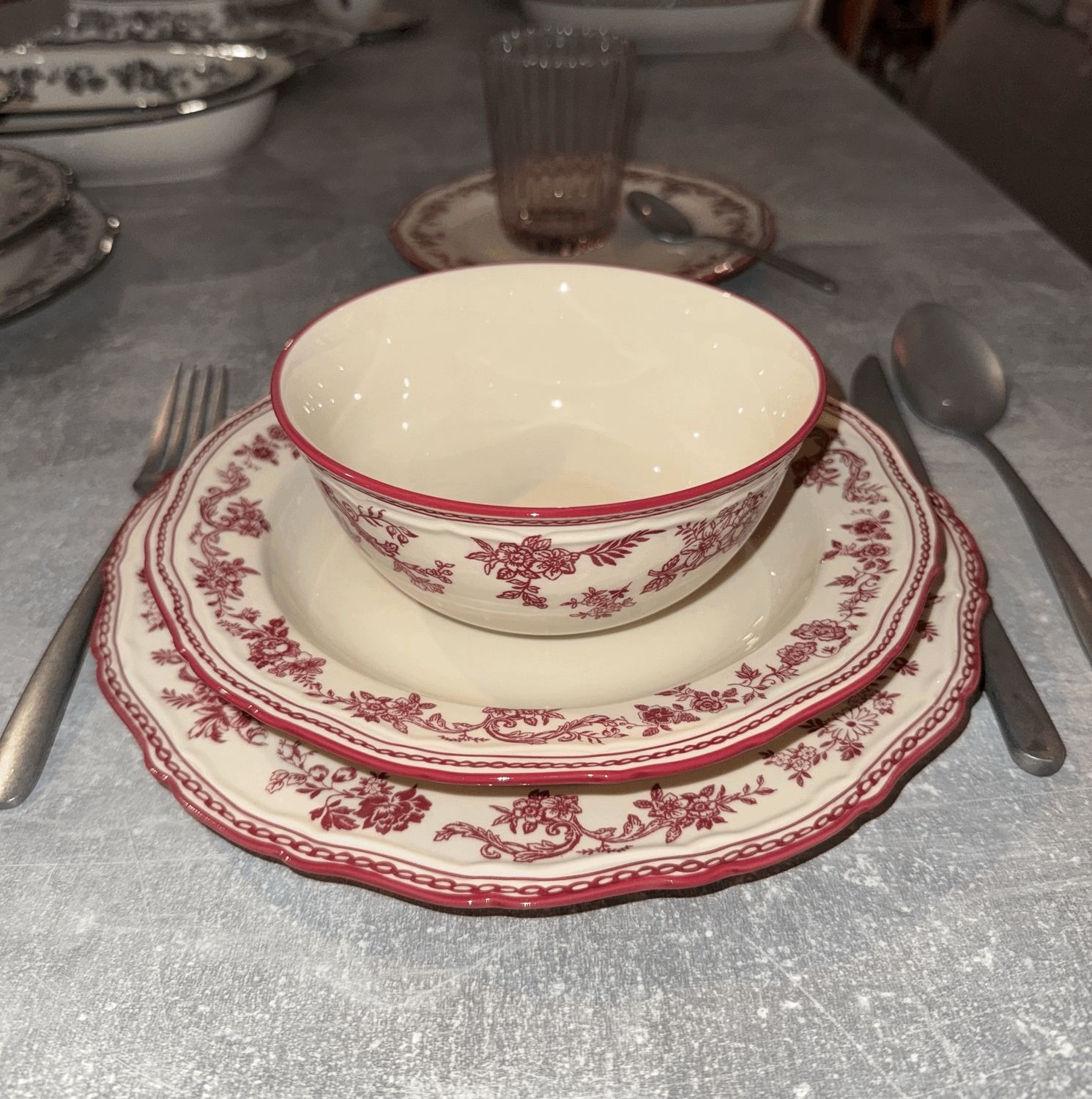 S&P Collection Cyril Burgundy 18-delig serviesset voor 6 personen