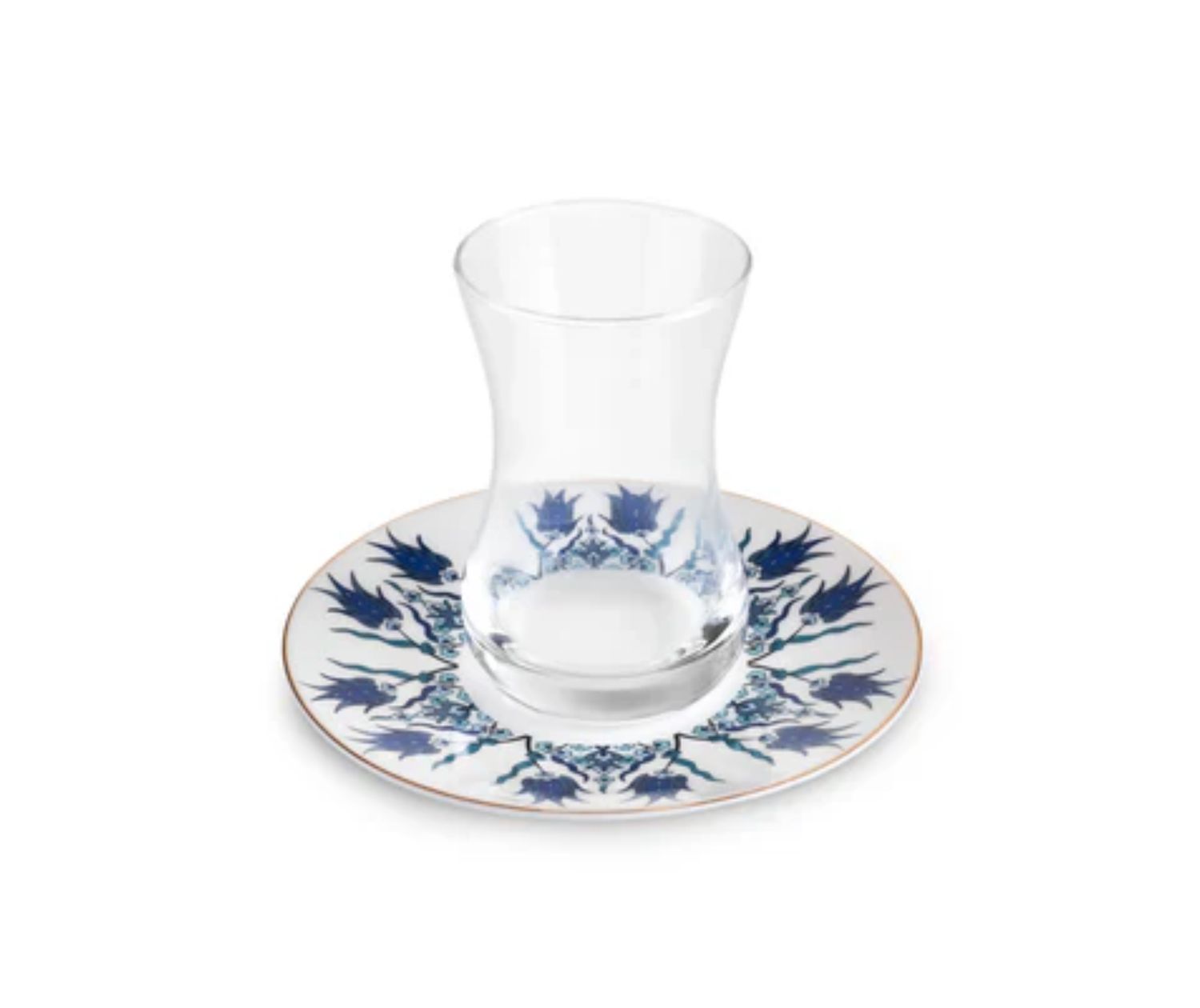 Karaca Iznik 12-delige Turkse theeset voor 6 personen, 130 ml, blauw
