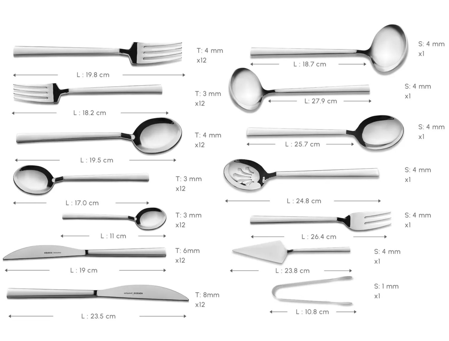 Karaca Carmelo premium 12 persoons bestekset | 91 delig