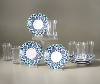 Karaca Edirne 12-Piece Turkish Tea Set for 6 People, 130 ml, Multi Karaca Edirne 12-Piece Turkish Tea Set for 6 People, 130 ml, Multi