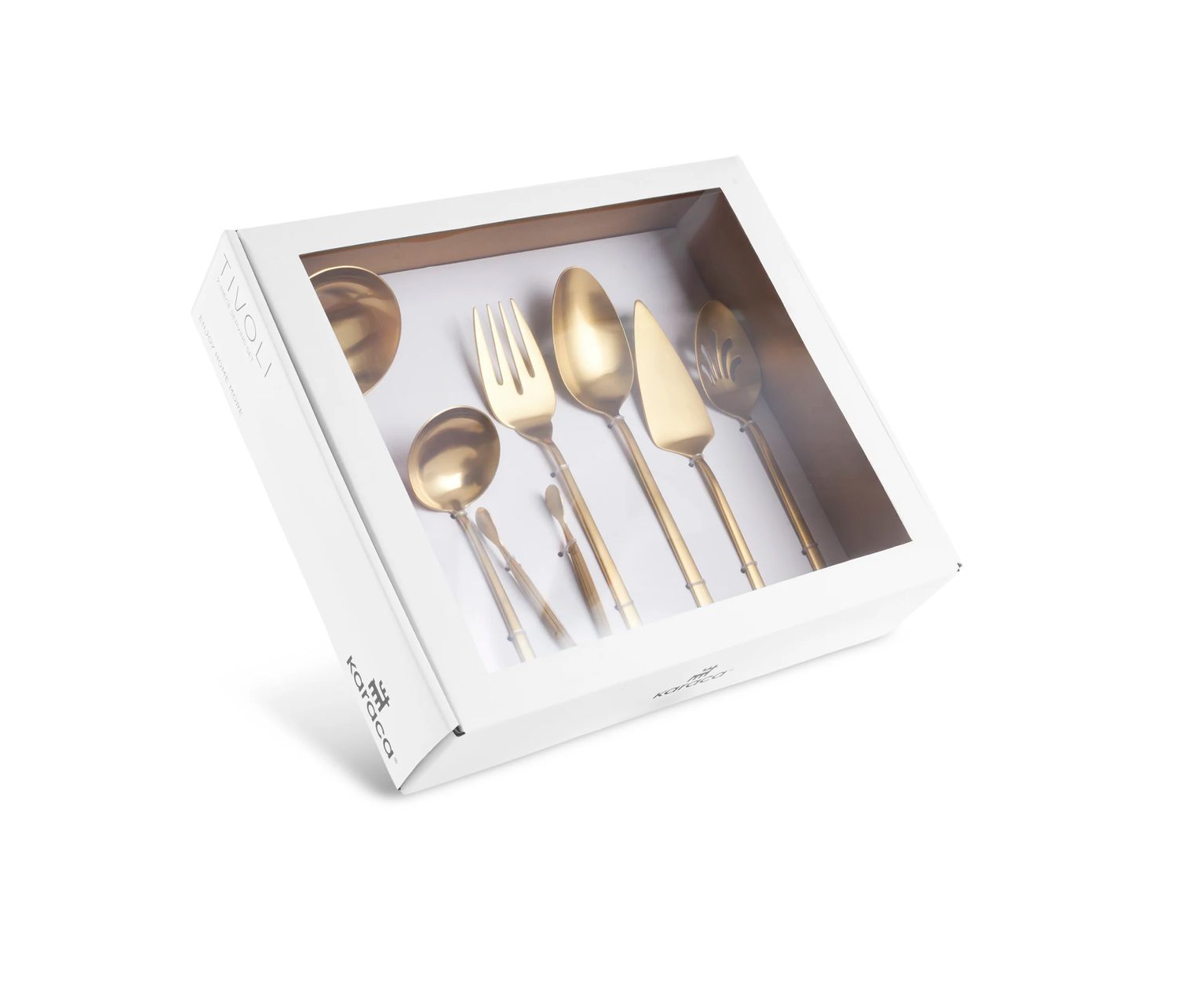 Karaca Tivoli 7-delige serveerset in doos, goudkleurig