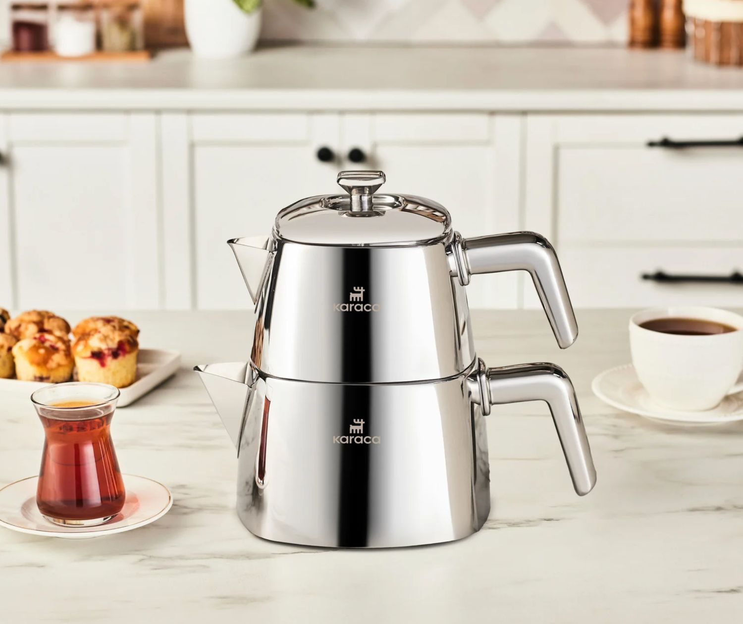 Karaca Brewinox grote theepotset Karaca Brewinox grote theepotset