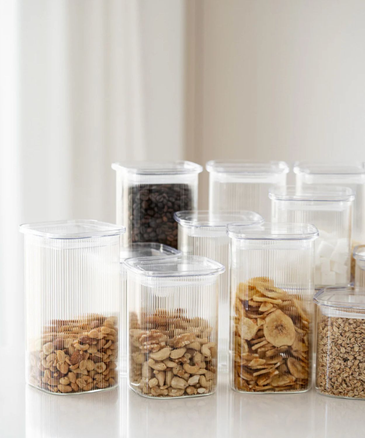 Voorraadpotten Kare Stripe Voordelige Set 16 Delig
