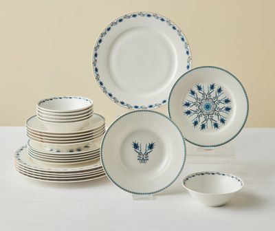 Karaca Forever Bone Iznik 24-delig serviesset voor 6 personen,
