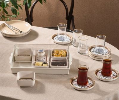 Karaca Elena 7-delig keramisch ontbijtservies, veelkleurig