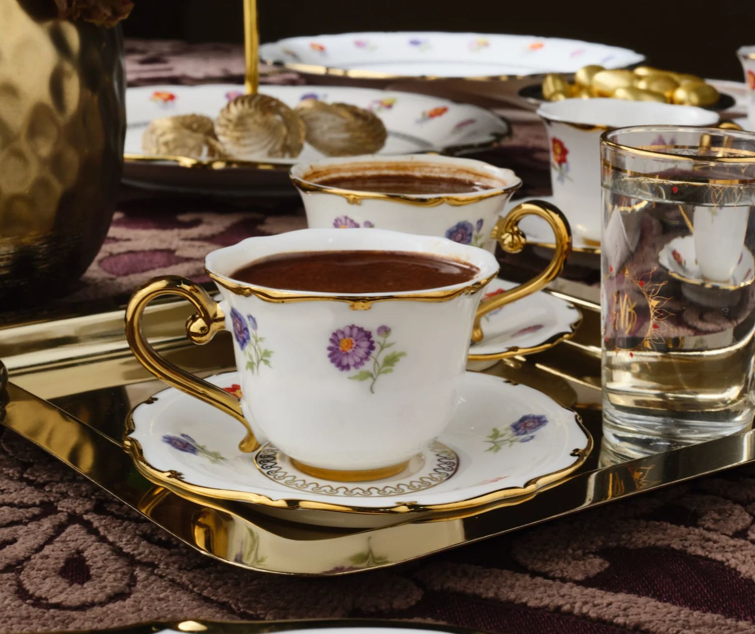 Karaca Royal Bone Diana koffieservies voor 6 personen, 90 ml