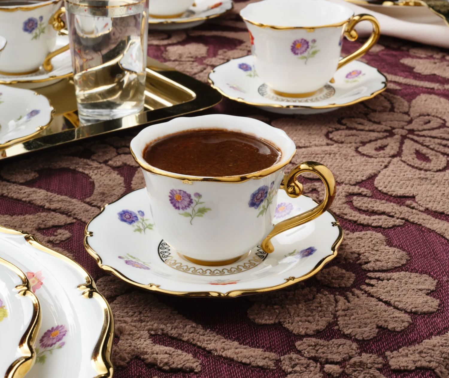 Karaca Royal Bone Diana koffieservies voor 6 personen, 90 ml