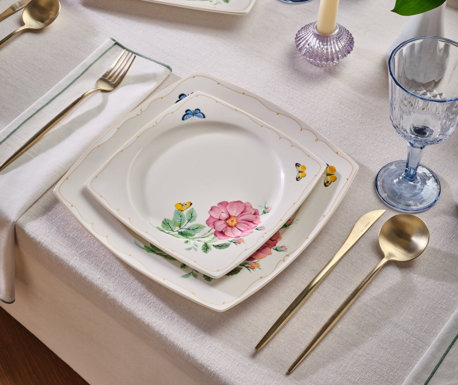 Karaca Square Bone Velora 53-delige Dinnerset voor 12 personen