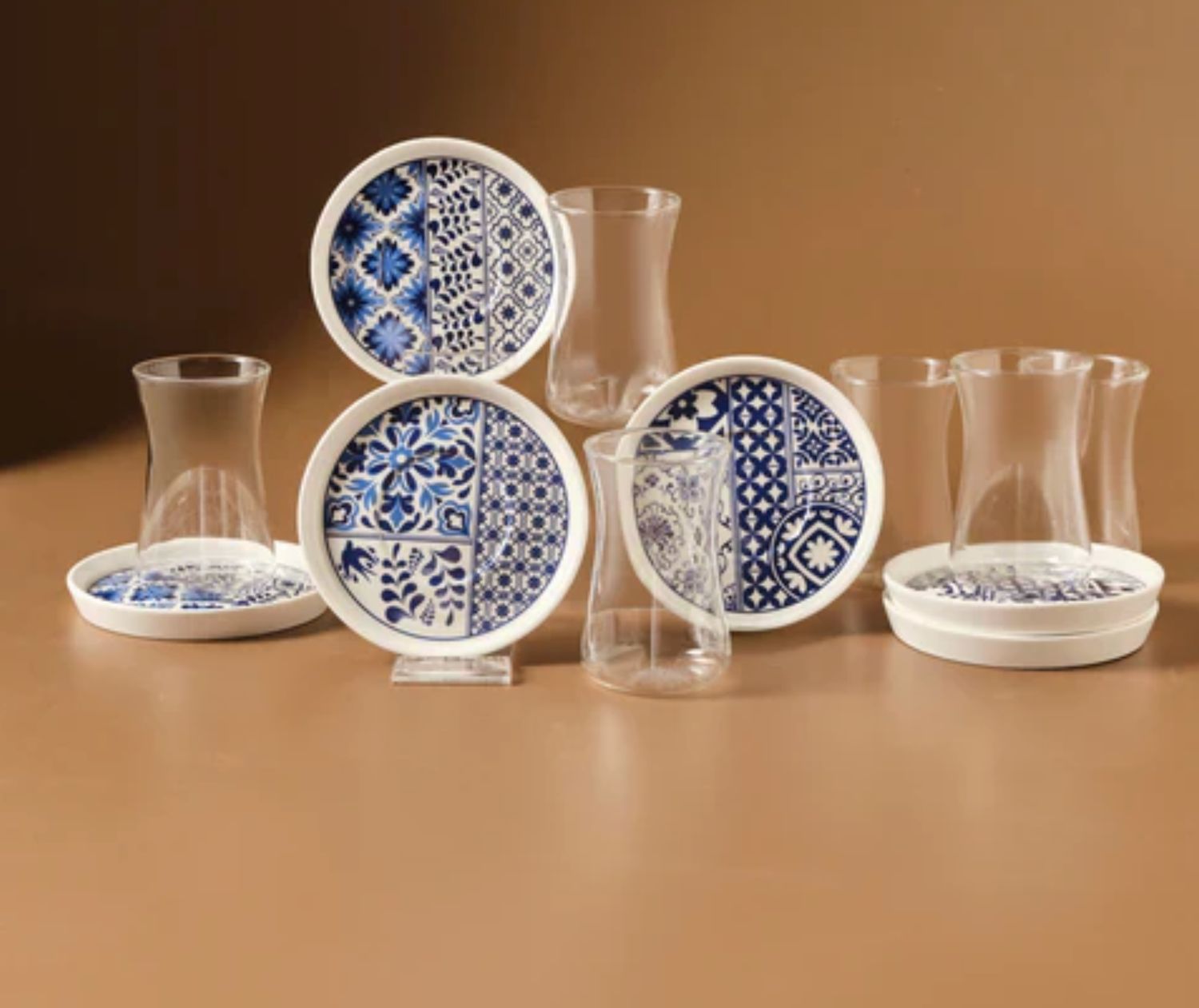 Karaca Portela 12-delige Turkse Theeset voor 6 Personen, 170 ml, Meerkleurig