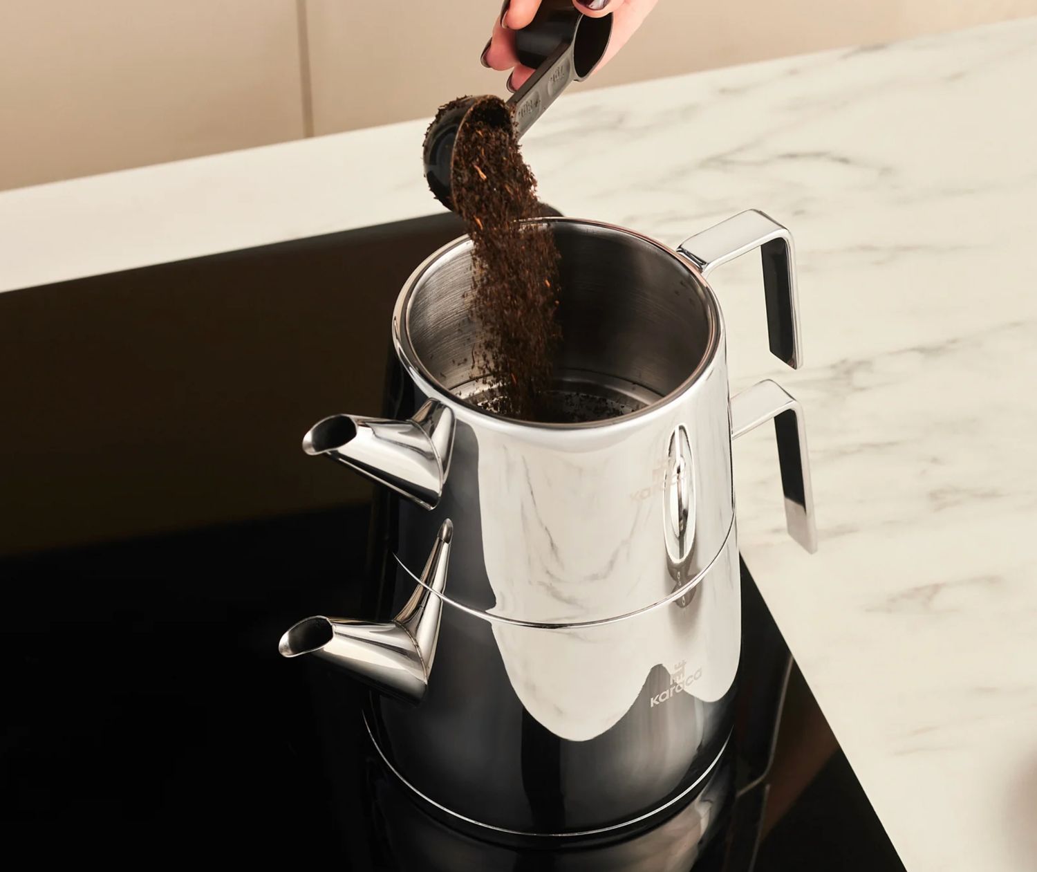 Karaca Steelina theepot-set Karaca Steelina theepot-set