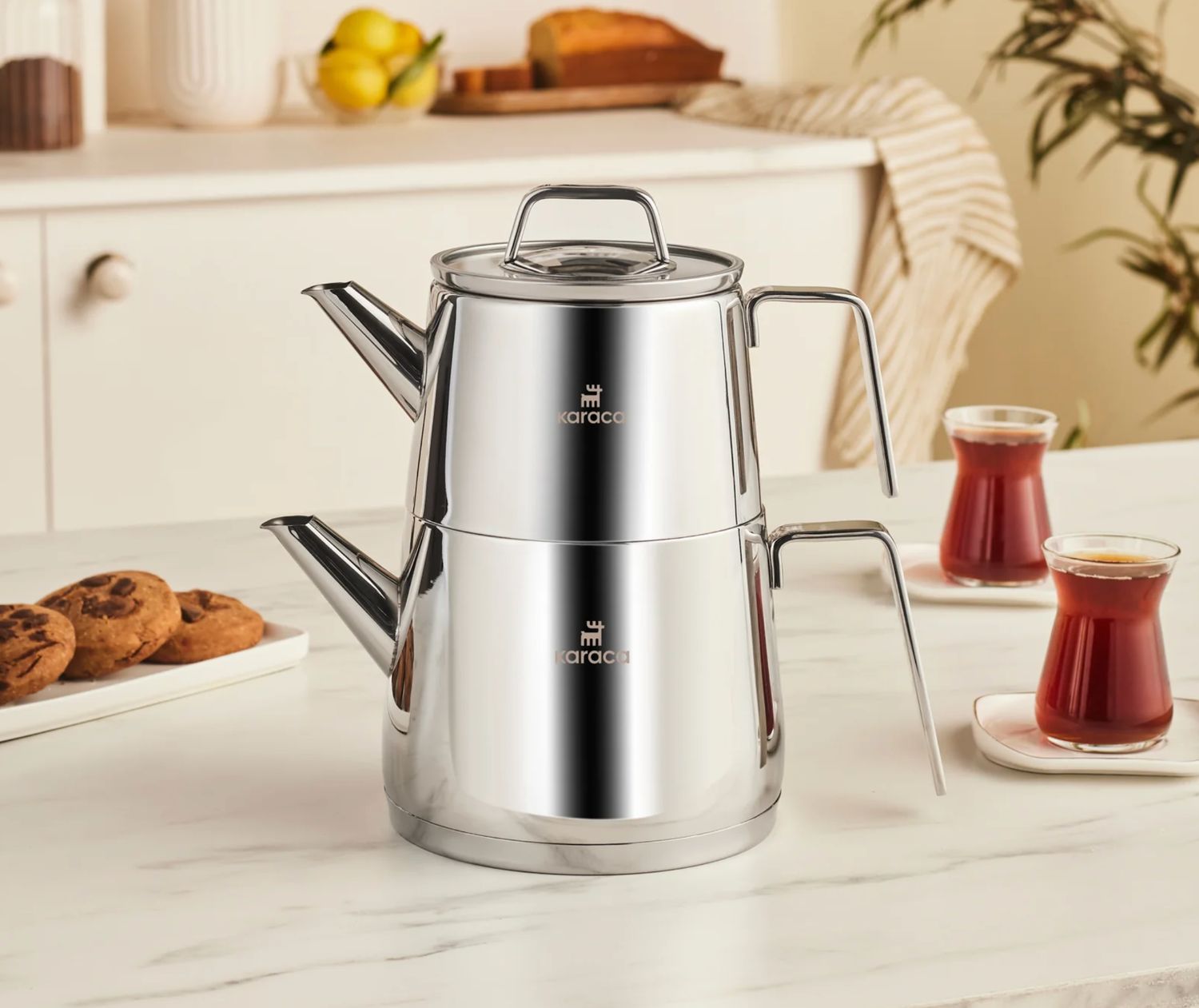 Karaca Steelina theepot-set Karaca Steelina theepot-set