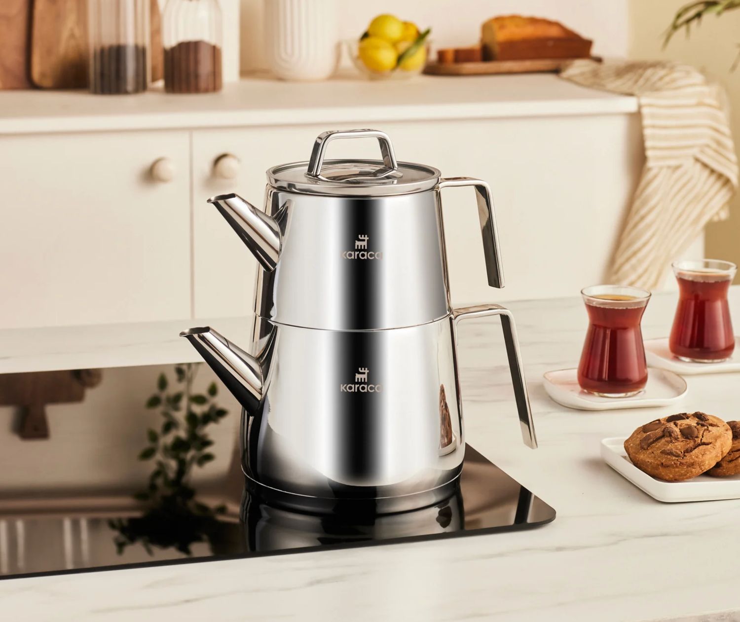 Karaca Steelina theepot-set Karaca Steelina theepot-set