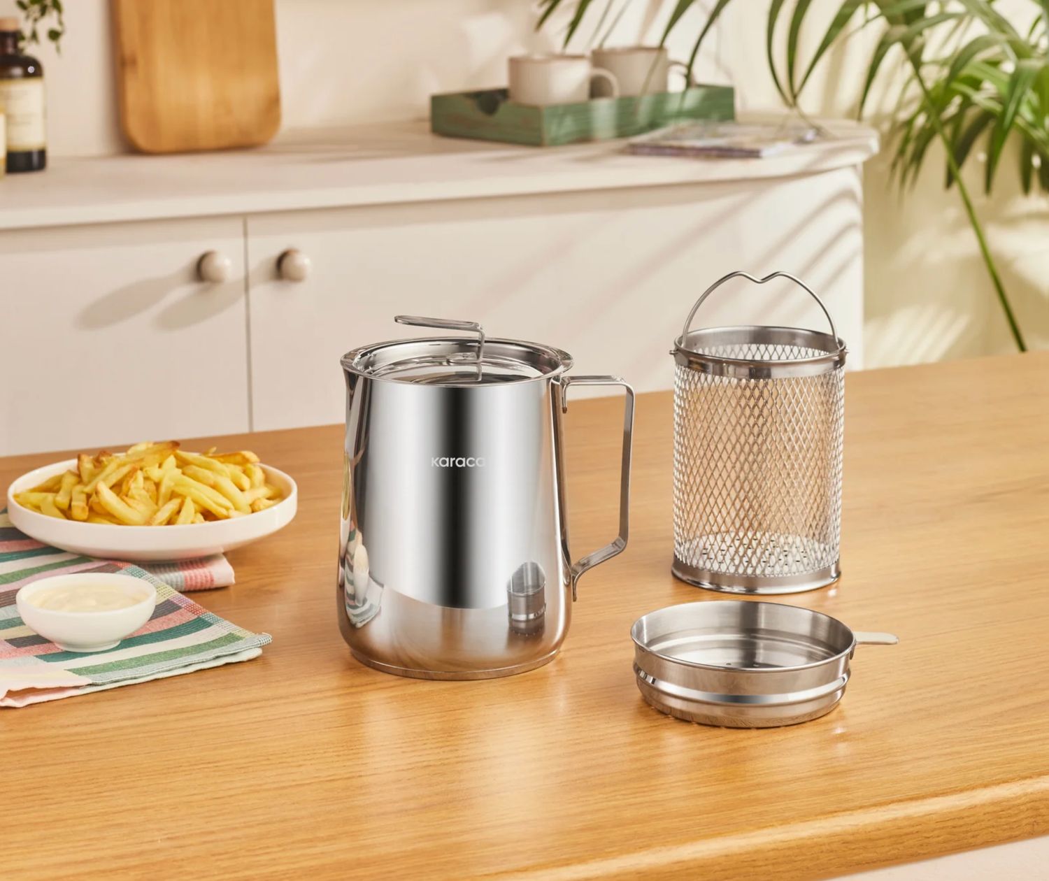 Karaca Minifry roestvrijstalen friteuse, 2 l, zilver