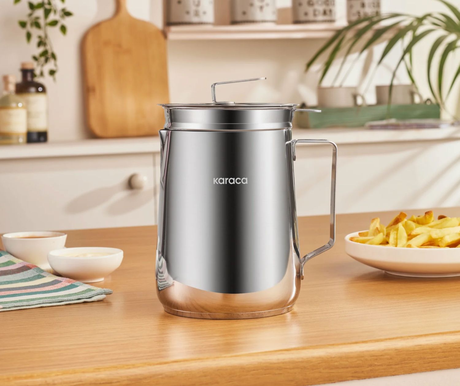 Karaca Minifry roestvrijstalen friteuse, 2 l, zilver