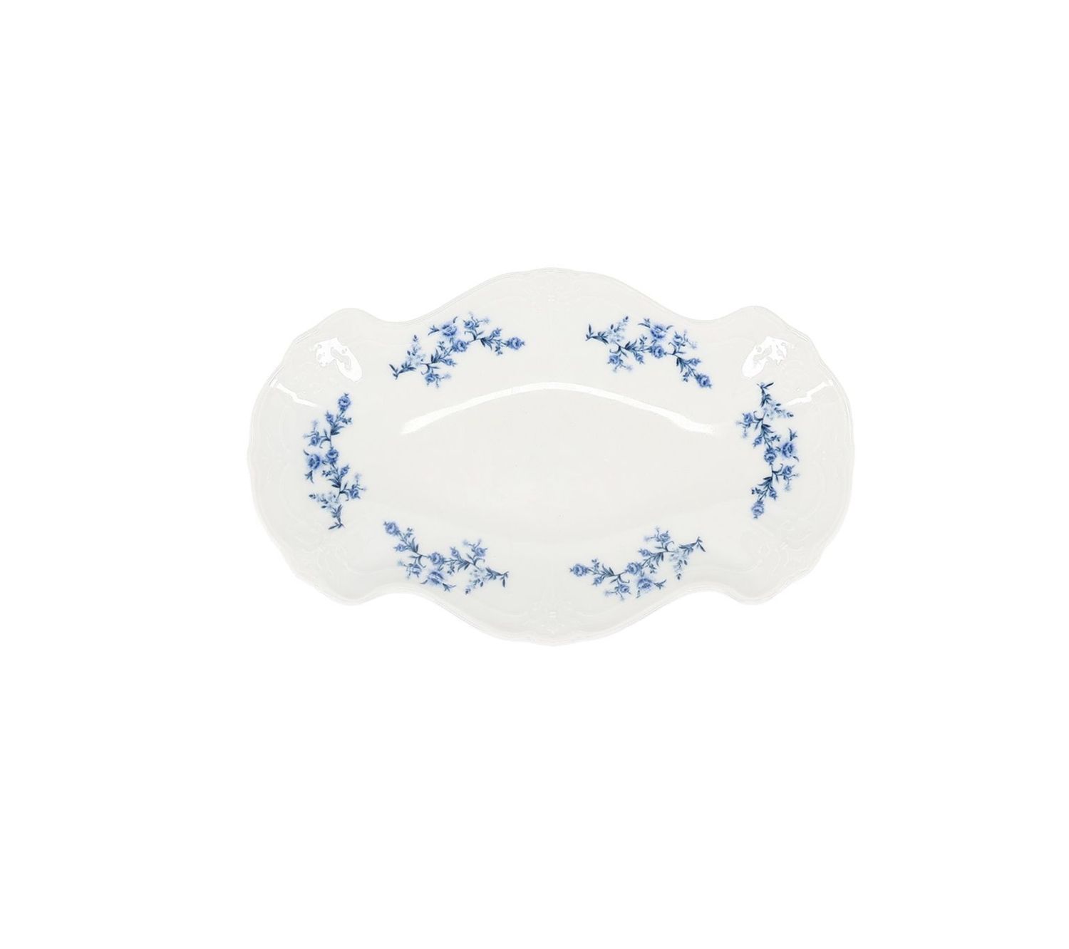 Serveerschaal 26X16CM Blue Flower Retro