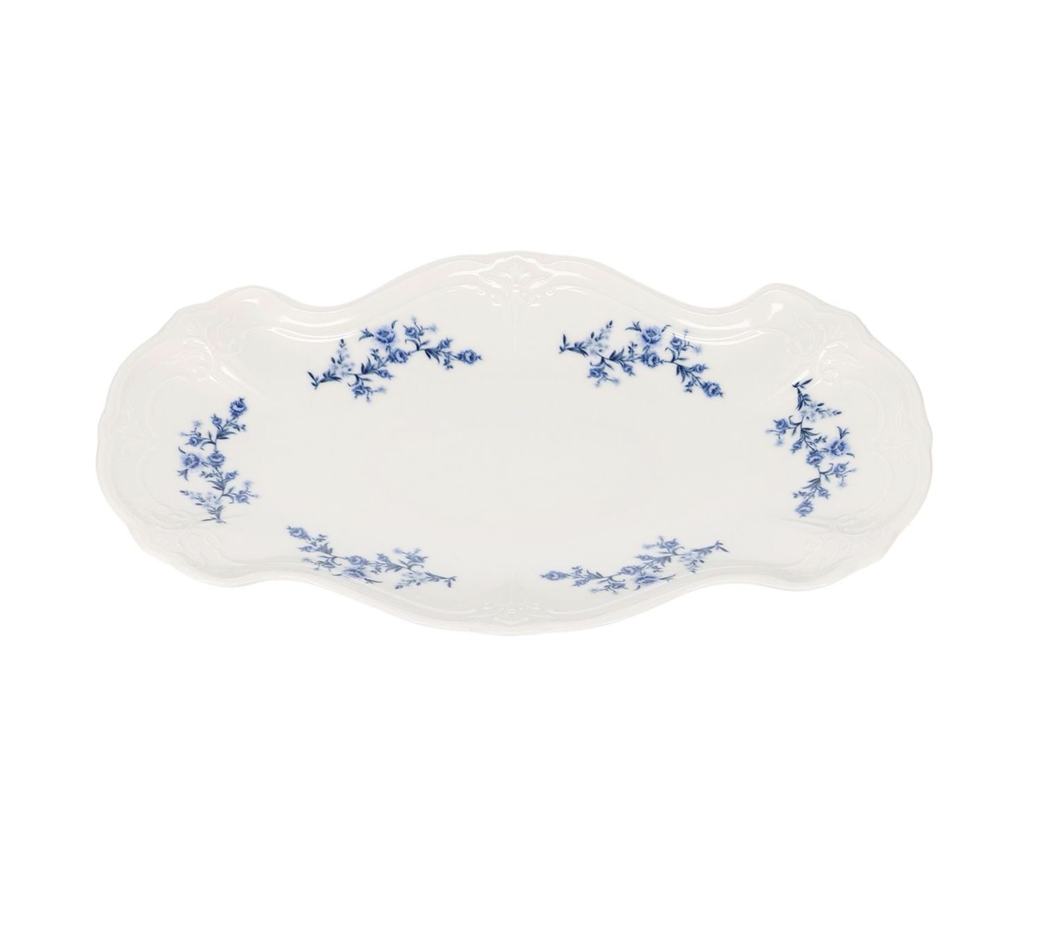 Serveerschaal 39X25CM Blue Flower Retro