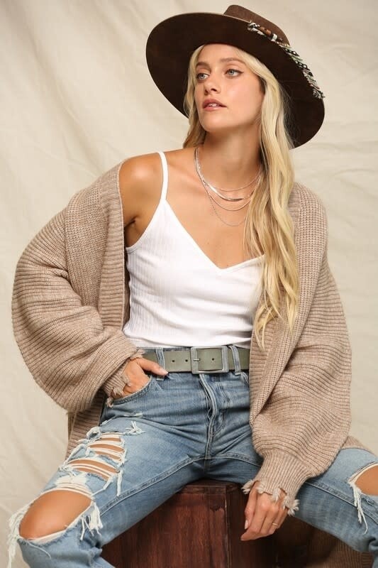 Monica Open Cardi with Raw Hem
