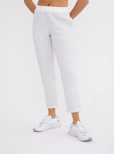 Jamie Cotton Blend Textured Pant - Misty Grey