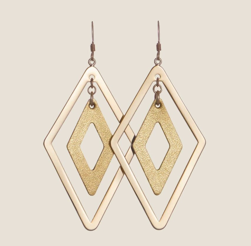 Nickel &amp; Suede | Gold Satin Tori Earrings
