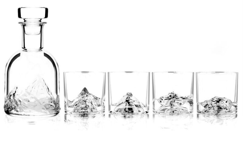 LIITON The Peaks Set, Decanter 1.0l. + 4x Peaks glass met giftbox