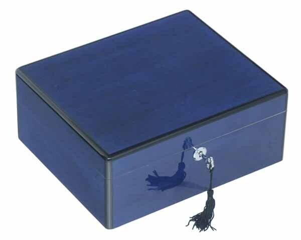 Humidor Lubinski Blauw Hoogglans 50 Sigaren