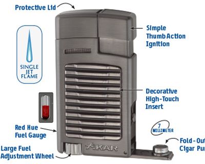 Aansteker Xikar Soft Forte G2-Soft G2-Soft Zilver-Soft Zwart