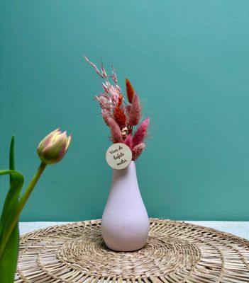 Doos met vaasje en droogbloemen: Voor de liefste meter