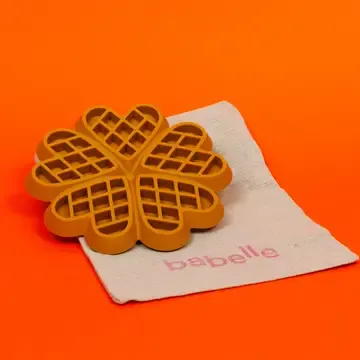 De wafel likmat bruin