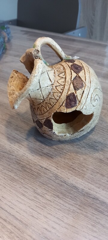 Aquarium deco amphora Beige 13.5x10.3x12.2cm