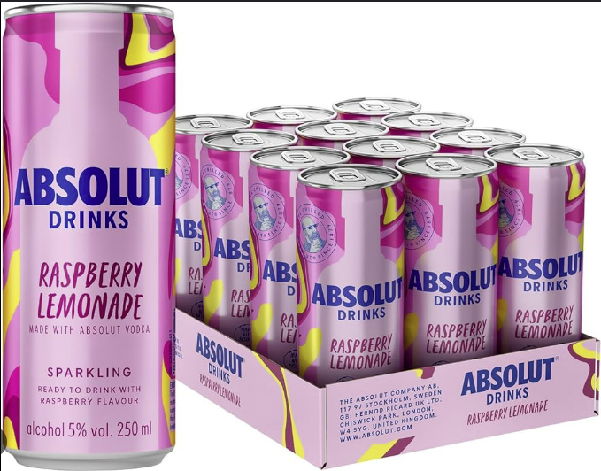 Absolut Cocktail Raspberry Lemonade 12 x 250ml
