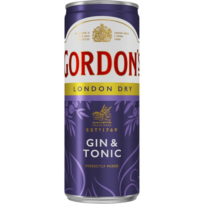 Gordon london dry Gin&amp;tonic 12 x 250ml