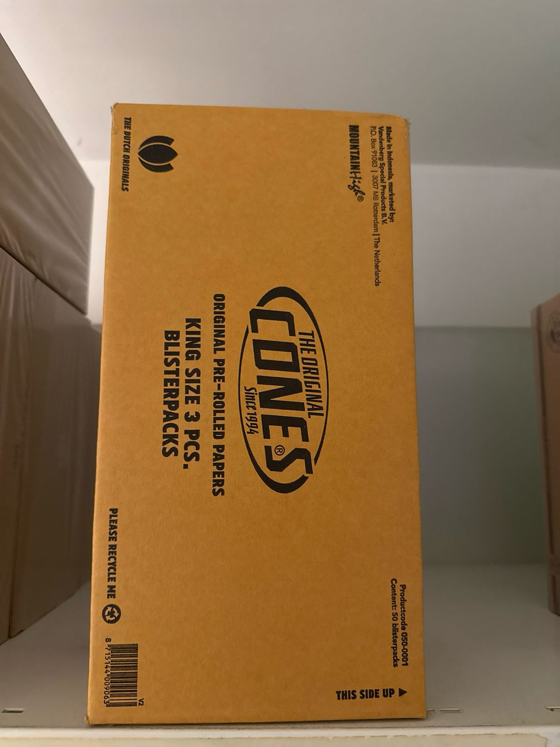The original cones pre-rolled papers king size Box