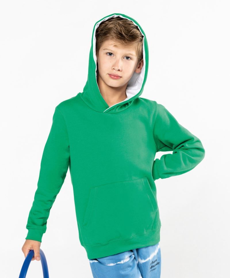 Kinder Kontrast Kapuzen Sweater