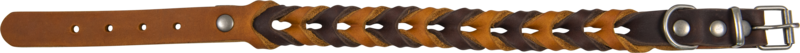 Country leather gevlochten halsband bruin/cognac Art. Nr. 00228