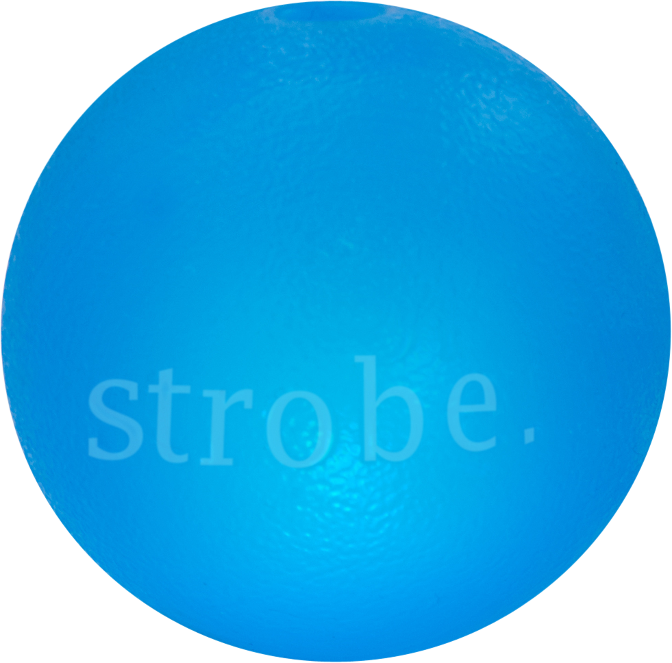 ORBEE-TUFF strobe bal blauw 
diameter 7,5cm Art. Nr. 00258