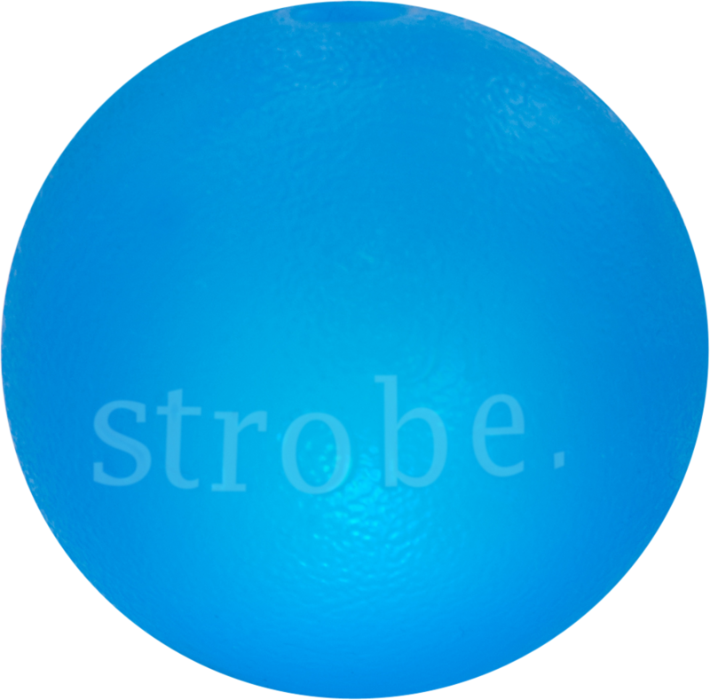 ORBEE-TUFF strobe bal blauw 
diameter 7,5cm Art. Nr. 00258