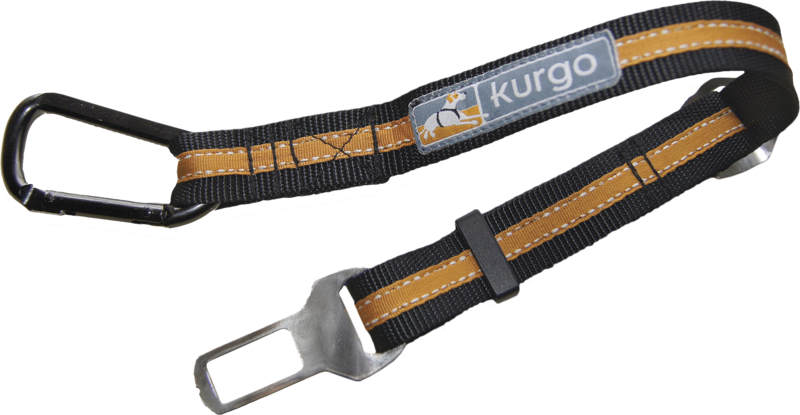 KURGO veiligheidsriem direct naar autogordelsluiting zwart/oranje 38-56cm Art. Nr. 00263