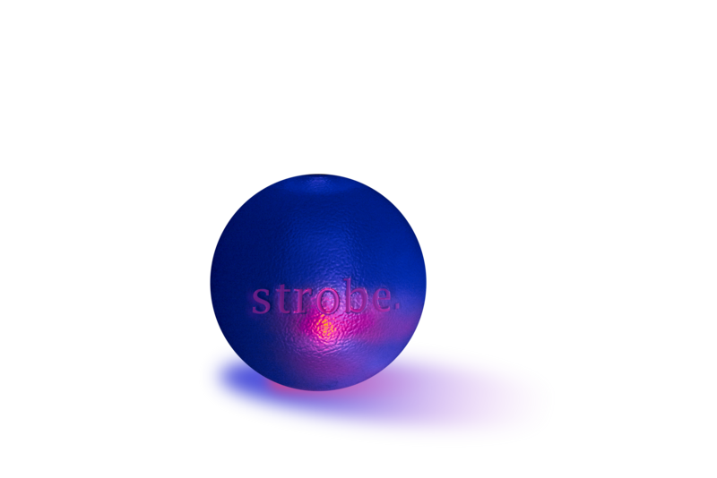 ORBEE-TUFF strobe bal blauw 
diameter 7,5cm Art. Nr. 00258