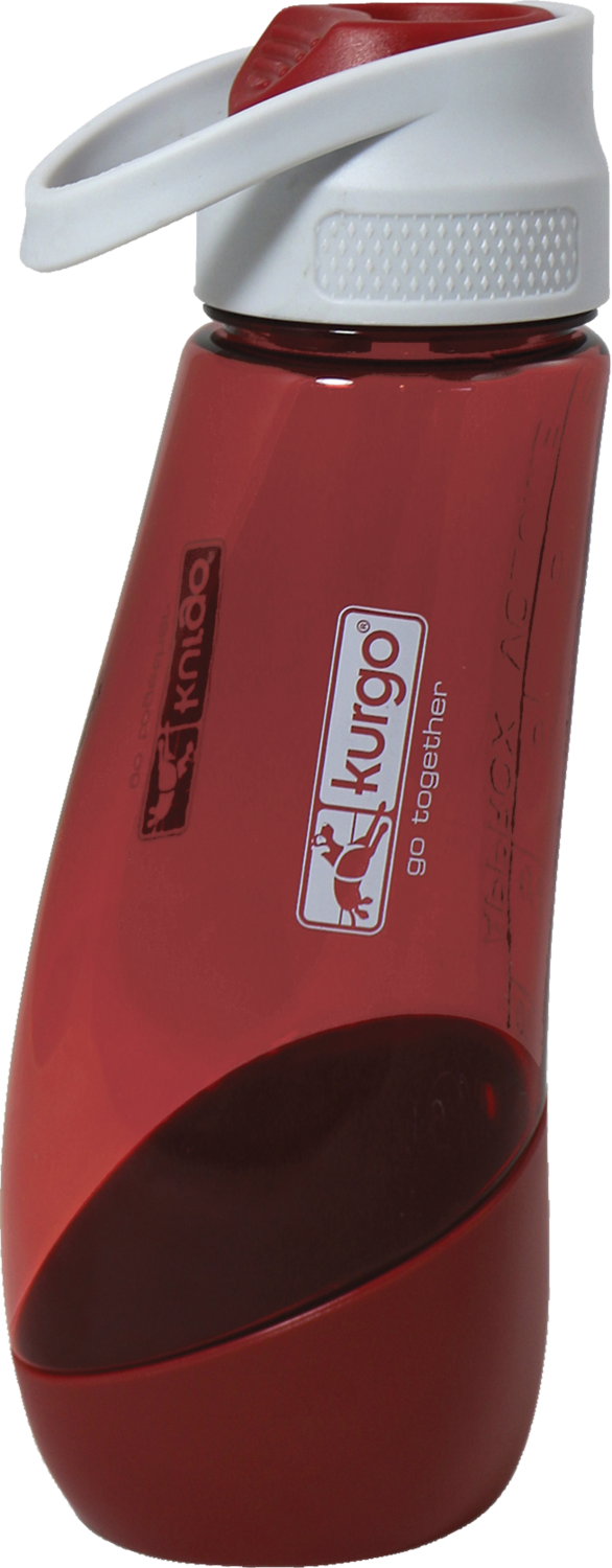 KURGO Fles met drinkbakje 750ML Art. Nr. 00270, KURGO Fles met drinkbakje 750ML: rood (Art. Nr. 00270-rood)