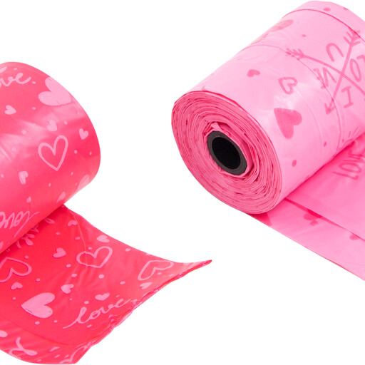 Mr. POOP LOVE Nano Navulling poepzakjes 4 rolletjes Roze Art. Nr. 00521