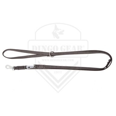 Politielijn lengte 150-300cm - met antislip - 2 cm met stalen karabijnhaak - zwart Art. Nr. 00577