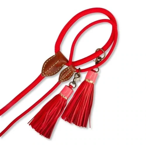 DWAM Classir Red Velvet Hondenriem 165cmx1,4cm Art. Nr. 00627
