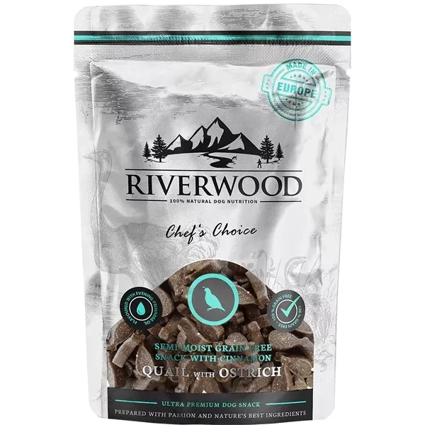 RIVERWOOD Semi Moist Chef&#39;s choice Kwartel/Struisvogel Art. Nr. 00845