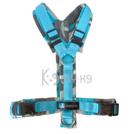 AnnyX hondentuig FUN Blauw camouflage Maat XS 43-52cm Art. Nr. 00938