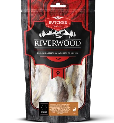 RIVERWOOD Konijnenoren met vacht 100gr Art. Nr. 00687