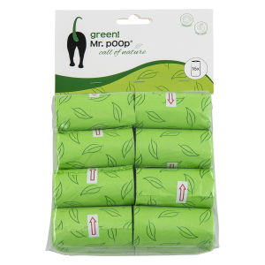 Mr.POOP GREEN! Navul. poepzakjes Groen motief Art. Nr. 00461