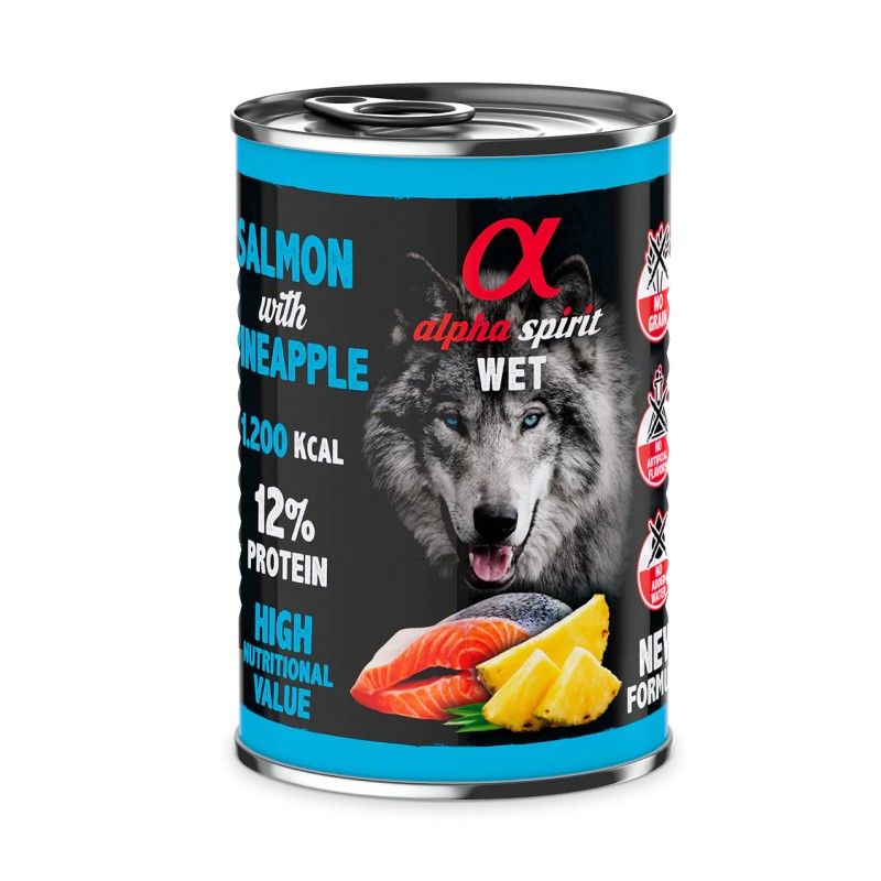 Alpha Spirit Can Salmon with pineapple dog 400g Art. Nr. 00022