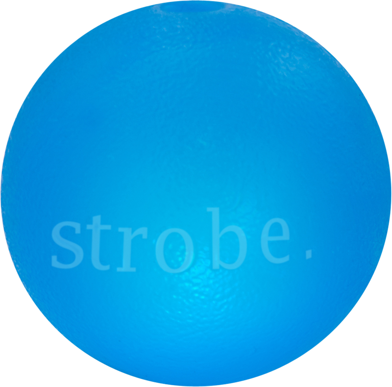 ORBEE-TUFF strobe bal blauw 
diameter 7,5cm Art. Nr. 00258